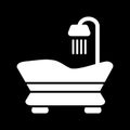 Bathroom icon. Bath with shower sign. Royalty Free Stock Photo