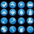 Bathroom Icon Set Royalty Free Stock Photo