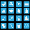 Bathroom Icon Set Royalty Free Stock Photo