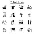 Bathroom icon set vector illustration Royalty Free Stock Photo