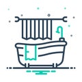 Mix icon for Bathroom, shower and towel Royalty Free Stock Photo