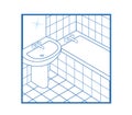 Bathroom Icon white Royalty Free Stock Photo