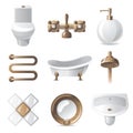 Bathroom icons Royalty Free Stock Photo