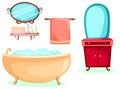 Bathroom icons set Royalty Free Stock Photo