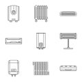 Bathroom icons set, outline style Royalty Free Stock Photo