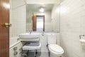 Bathroom with individual shower cabin, folding bidet Royalty Free Stock Photo