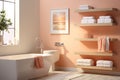 a bathroom inspired by Peach Fuzz Elegance