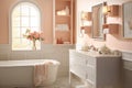 a bathroom inspired by Peach Fuzz Elegance