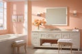 a bathroom inspired by Peach Fuzz Elegance