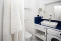 Bathroom interior background, minimalist apartment design Royalty Free Stock Photo