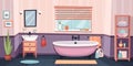 bathroom interior background. sink, mirror shelf bath shampoo persil towels shower bath accessories and furniture, rest