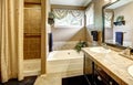 Bathroom interior with bath tub and shower Royalty Free Stock Photo