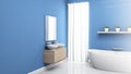 Blue Bathroom Interior