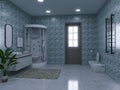 Bathroom interior ceramic design, 3d render, 3d illustration elegance furniture minimalist stylish