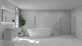 Bathroom interior 3D render illustration