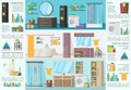 Bathroom Interior Design Infographic Concept Royalty Free Stock Photo