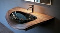 Bathroom interior detail with elegant trendy ultra modern design sink Royalty Free Stock Photo