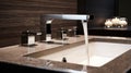 Bathroom interior detail with elegant trendy ultra modern design sink Royalty Free Stock Photo