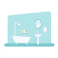 Bathroom interior in flat style vector illustration Royalty Free Stock Photo