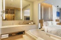 Bathroom interior of a hotel room with modern design