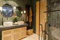 Bathroom interior in natural boho style