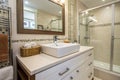 Bathroom interior with sink and faucet Royalty Free Stock Photo