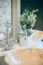 Bathroom interior with sink and faucet Royalty Free Stock Photo