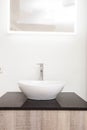 Bathroom interior with stylish white sink empty clean modern Royalty Free Stock Photo