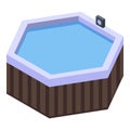 Bathroom jacuzzi icon, isometric style Royalty Free Stock Photo