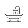 Bathroom line icon concept. Bathroom vector linear illustration, symbol, sign