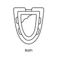 Bathroom line icon in vector, childbirth bath illustration.