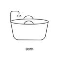 Bathroom line icon in vector, childbirth bath illustration.