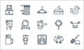 Bathroom line icons. linear set. quality vector line set such as toilet brush, weight scale, toothbrush, water, toilet, dental Royalty Free Stock Photo