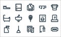 bathroom line icons. linear set. quality vector line set such as razor blade, water heater, sprayer, shower, plunger, bathtub, Royalty Free Stock Photo