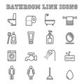 Bathroom line icons