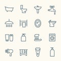 Bathroom line icons