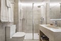 Bathroom with matching marble counter top one piece sink