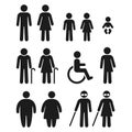 Bathroom and medical people symbols Royalty Free Stock Photo
