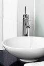 Bathroom modern contemporary stilish sink basin faucet tap ceramic water on Royalty Free Stock Photo