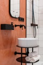 Bathroom modern interior, closeup at home design Royalty Free Stock Photo