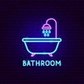 Bathroom Neon Label