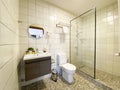 Bathroom of a  new 3 star luxury hotel Royalty Free Stock Photo