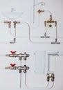 Bathroom plumbing fixtures- sketch Royalty Free Stock Photo