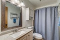 Bathroom remodel nice cabinet shower curtain blue vanity