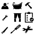 Bathroom Renovation Icons Set Royalty Free Stock Photo