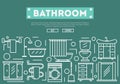 Bathroom renovation poster in linear style Royalty Free Stock Photo