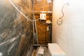 bathroom renovation - removing tiles in apartment bathroom Royalty Free Stock Photo