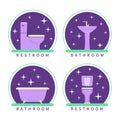 Bathroom and restoom vector icons Royalty Free Stock Photo