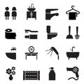 Bathroom , Restroom, Toilet icon set Vector