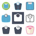 Bathroom scale icon set